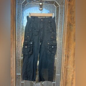 G-Star Dark Gray Cargo Pants with Button Accents